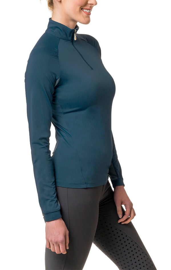 Slim Fit, Teal Shirred Raglan - Final Sale - [Kastel]