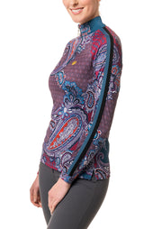 Teal Paisley allover with Trim, Final Sale