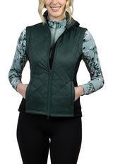 Forest Green and Black Quilted Vest